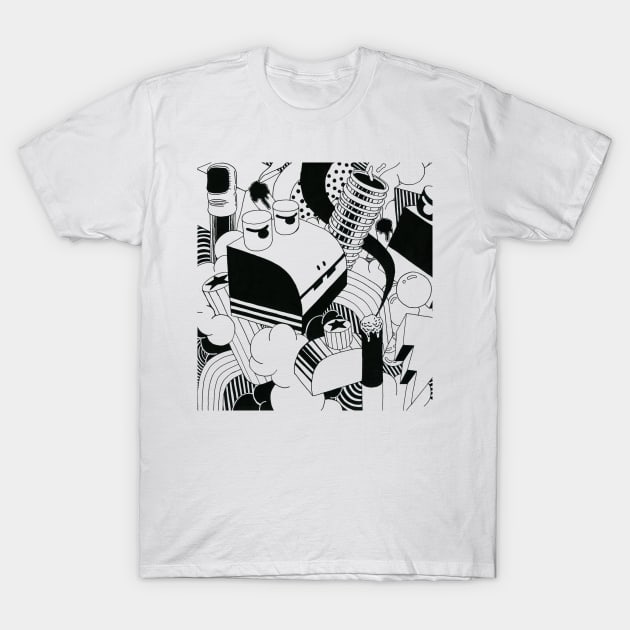 Toy Dream_Black and White T-Shirt by ADEHLALEE